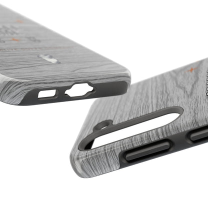 Coffee Time Tough Phone Case — Rustic Woodgrain Coffee Cup Design