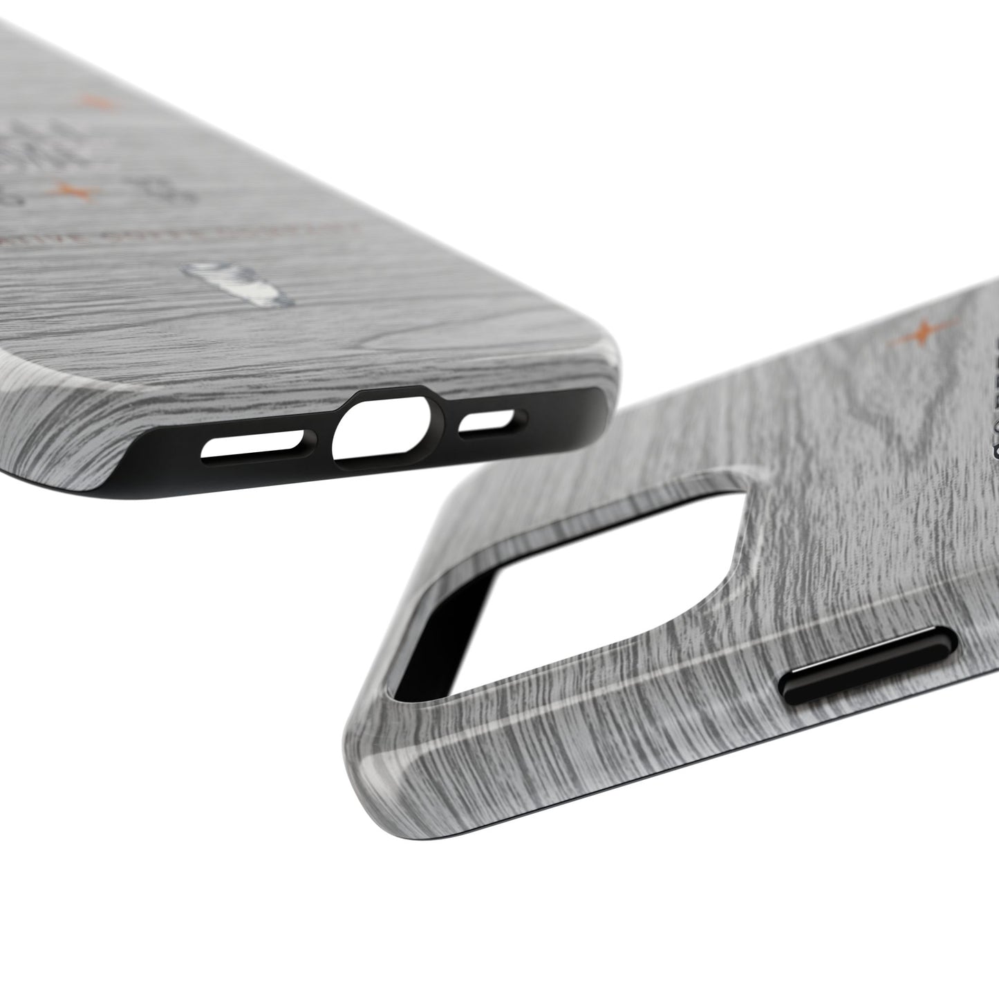 Coffee Time Tough Phone Case — Rustic Woodgrain Coffee Cup Design