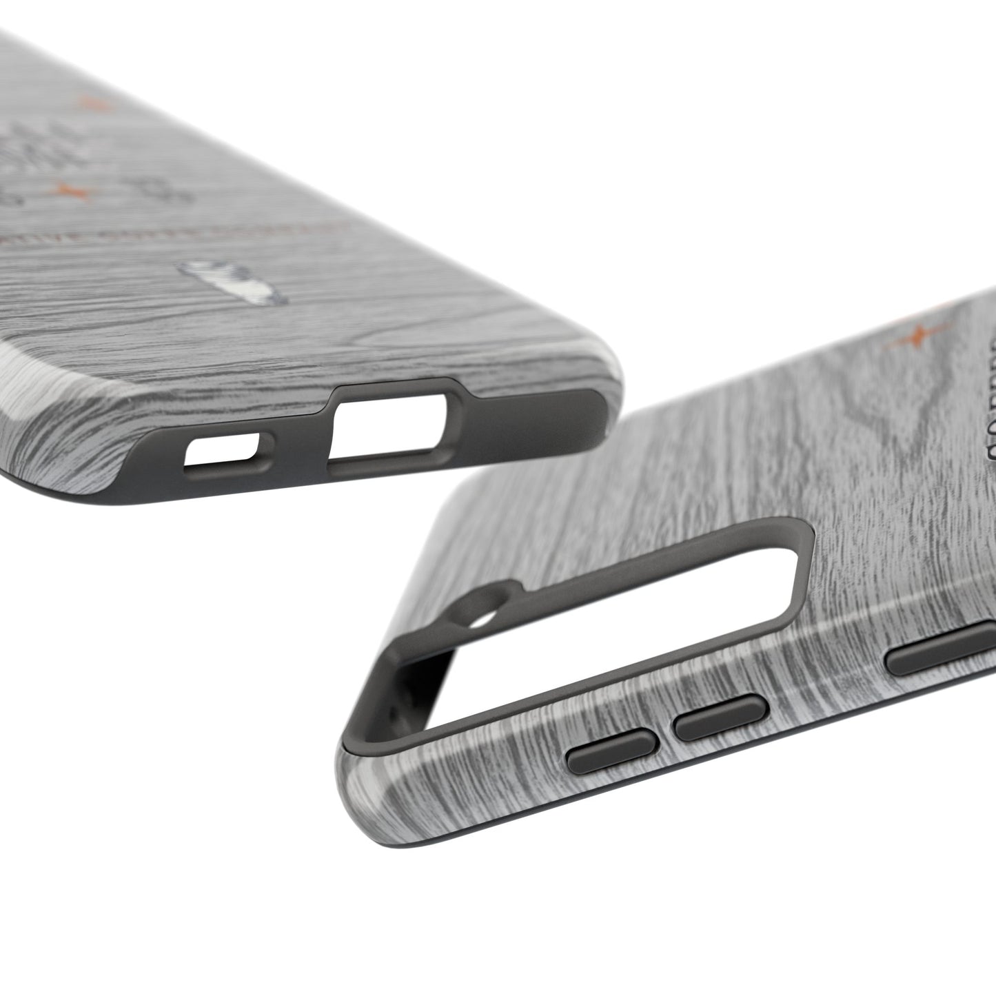 Coffee Time Tough Phone Case — Rustic Woodgrain Coffee Cup Design