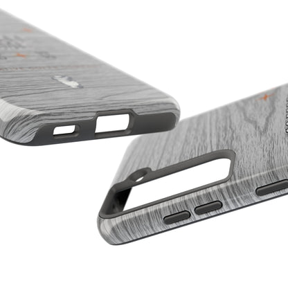 Coffee Time Tough Phone Case — Rustic Woodgrain Coffee Cup Design