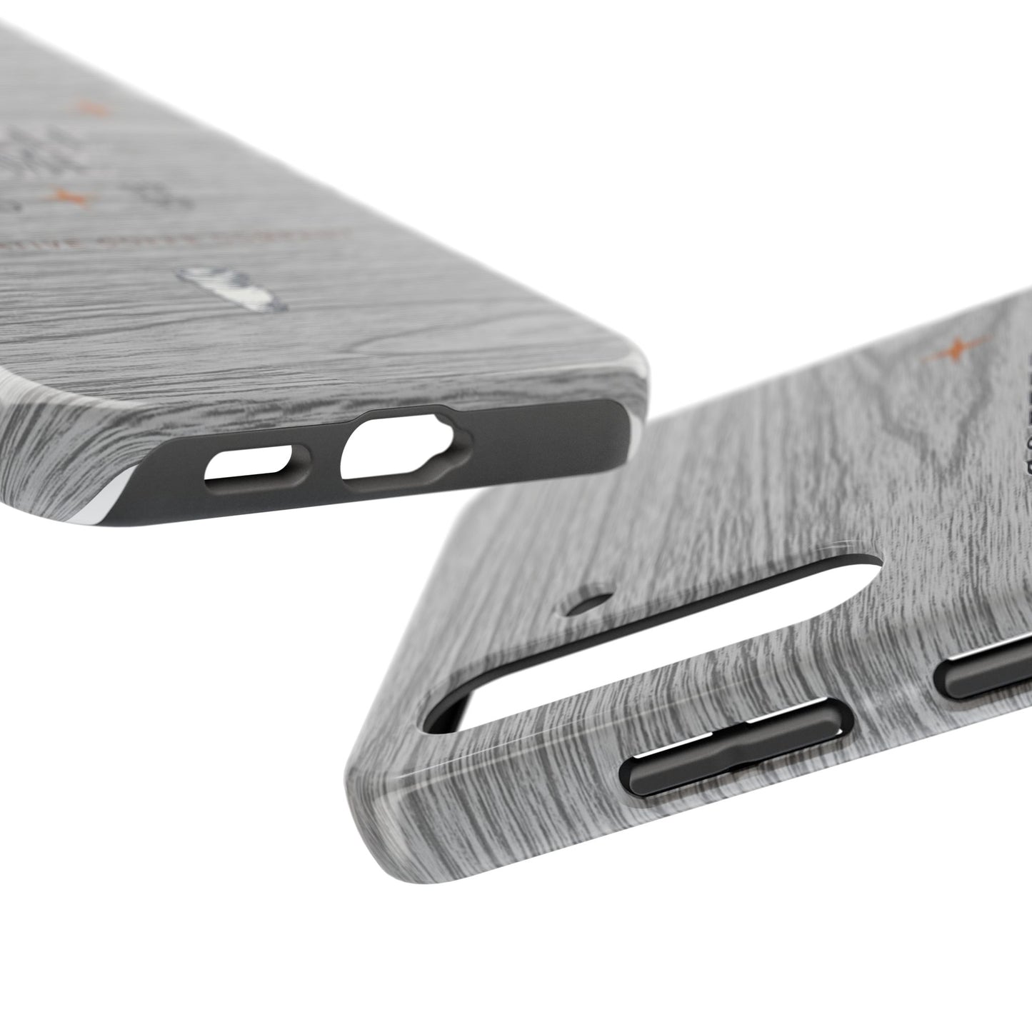Coffee Time Tough Phone Case — Rustic Woodgrain Coffee Cup Design