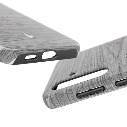 Coffee Time Tough Phone Case — Rustic Woodgrain Coffee Cup Design