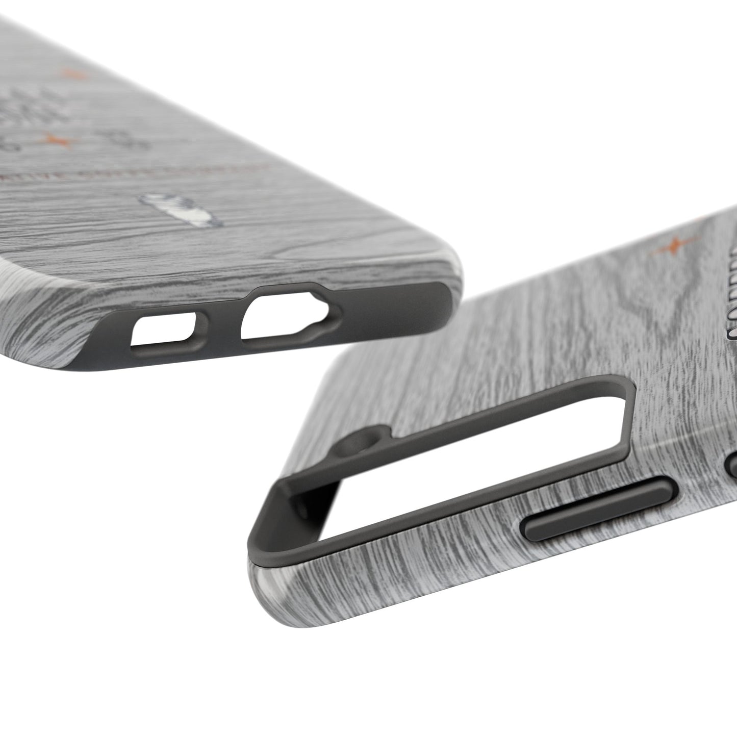 Coffee Time Tough Phone Case — Rustic Woodgrain Coffee Cup Design