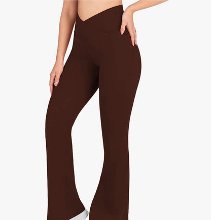 Leggings Bota Ancha Mujer – Flare Premium, Cintura Alta Push Up, Control de Abdomen, Tela Suave y Elástica, Diseño Crossover para Gym, Yoga y Uso Diario