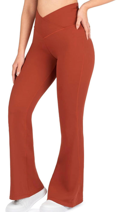 Leggings Bota Ancha Mujer – Flare Premium, Cintura Alta Push Up, Control de Abdomen, Tela Suave y Elástica, Diseño Crossover para Gym, Yoga y Uso Diario